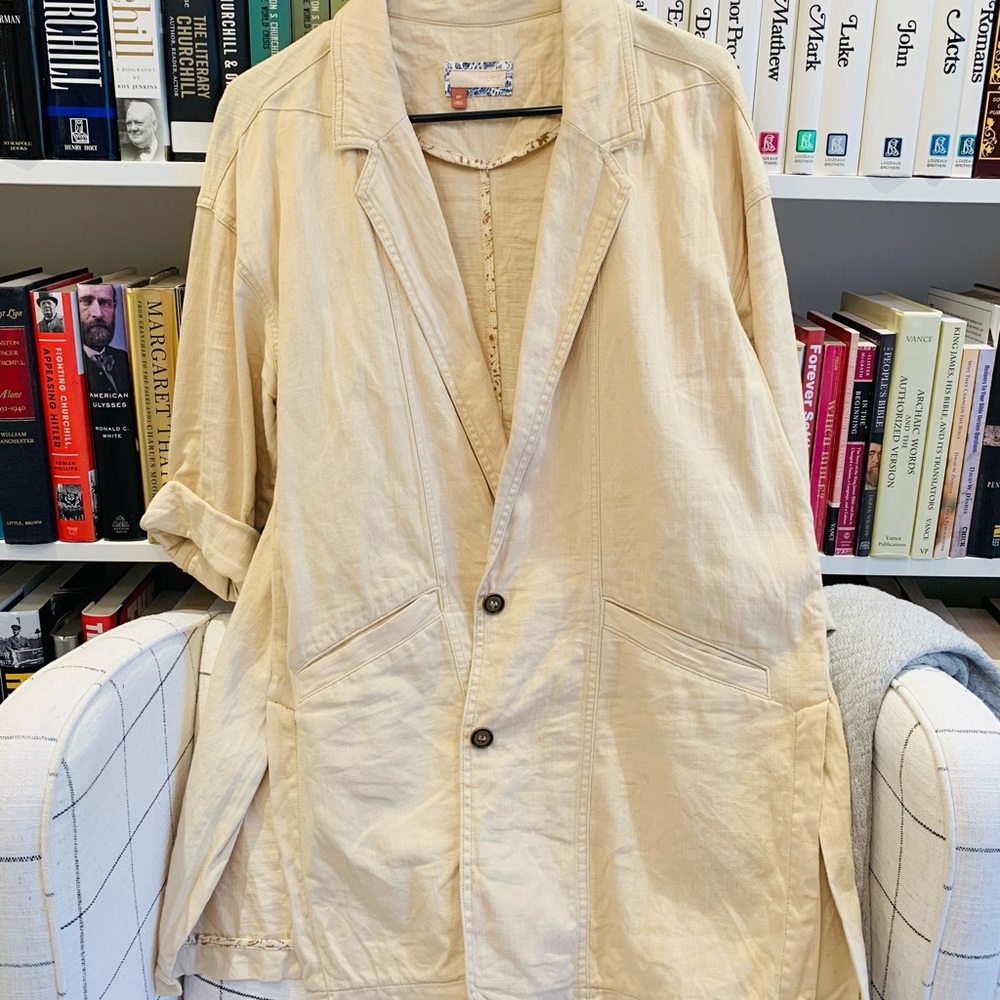 Anthropologie Linen Oversized Jacket